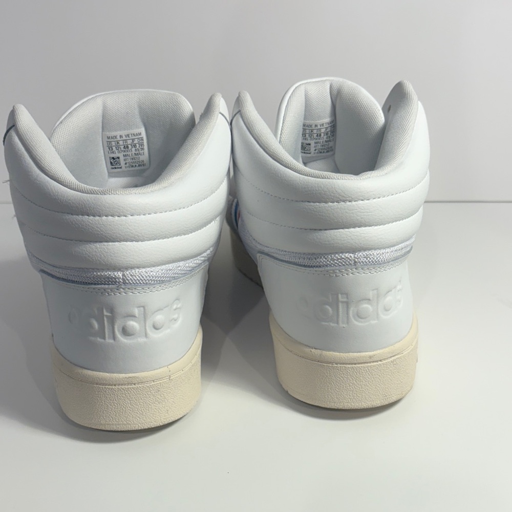 adidas White Athletic Shoes with Blue and Red Stripes - Picture 7 of 9